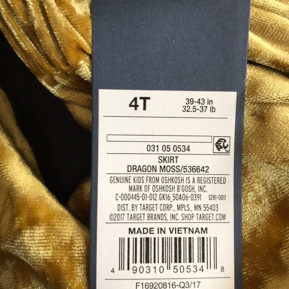 NWT Toddler velvet skirt size 4T - Picture 15 of 15